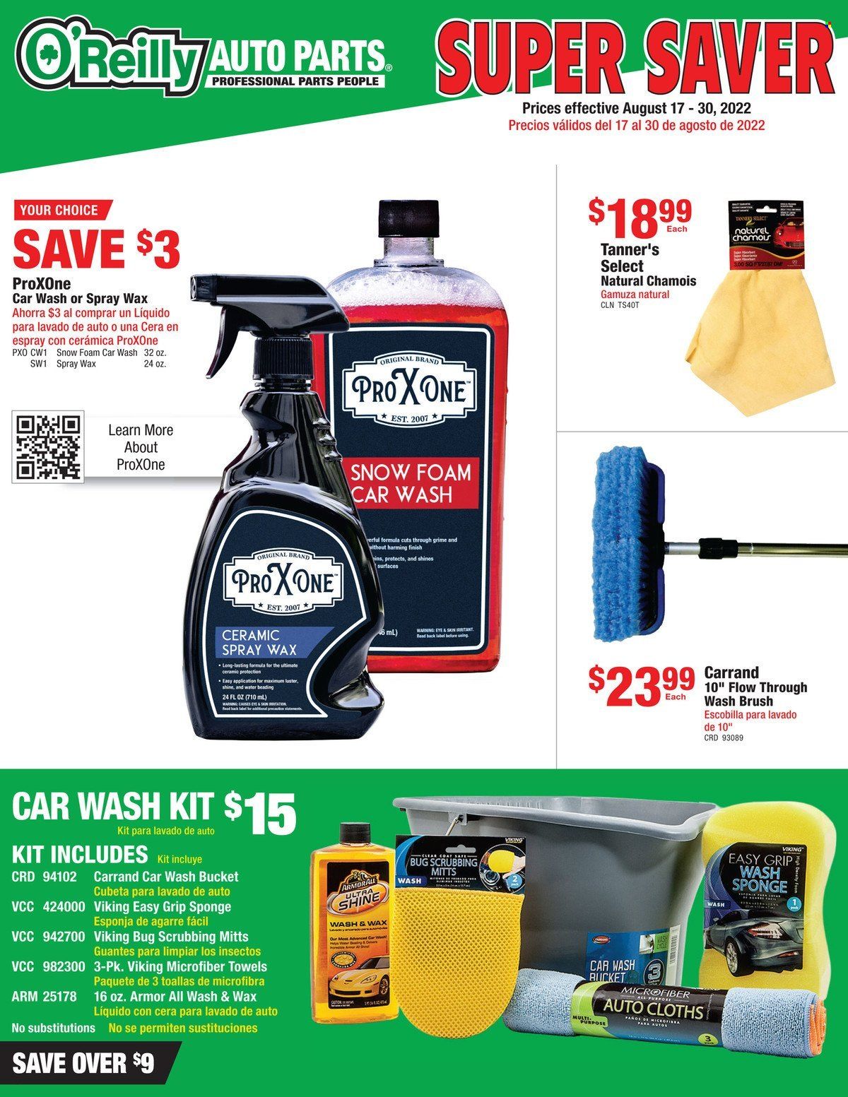 O'Reilly Auto Parts Weekly Ad Flyer Specials August 17 to August 30, 2022