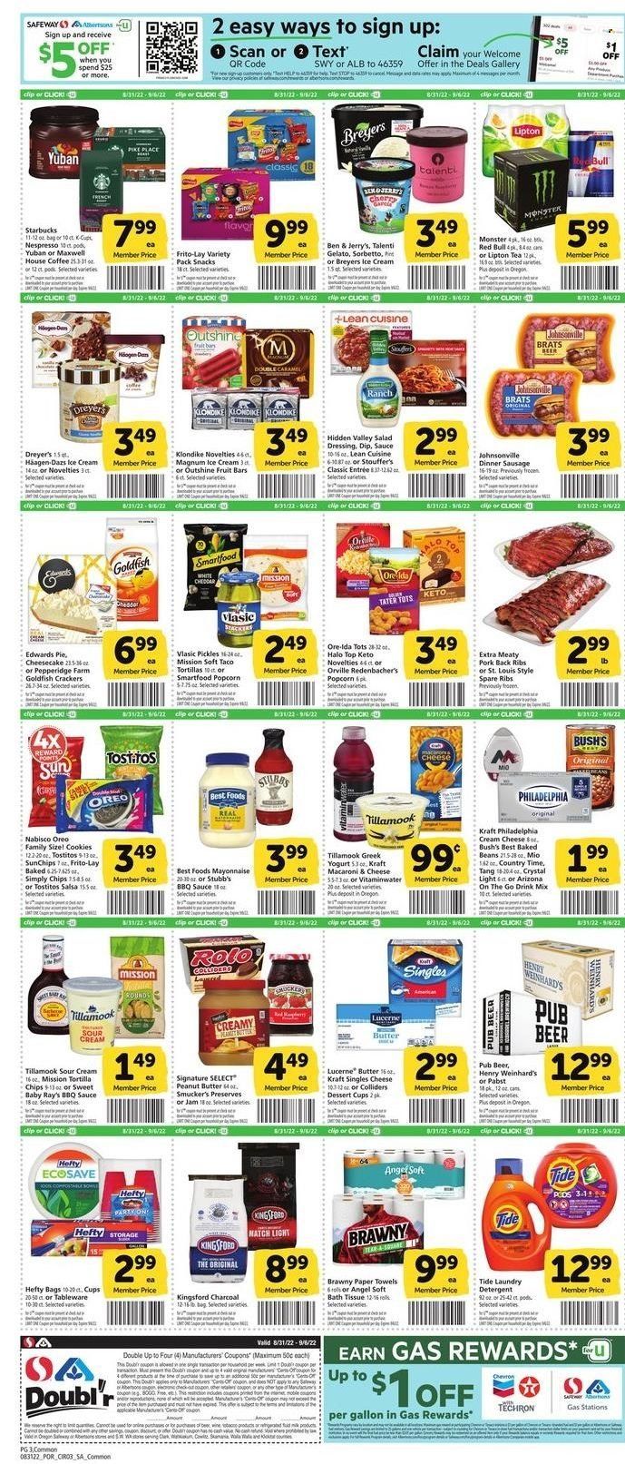 Safeway (OR) Weekly Ad Flyer Specials August 31 to September 6, 2022
