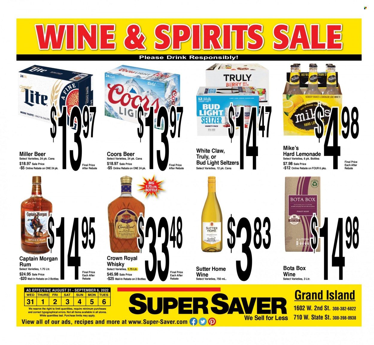 Super Saver Weekly Ad Flyer Specials August 31 to September 6, 2022