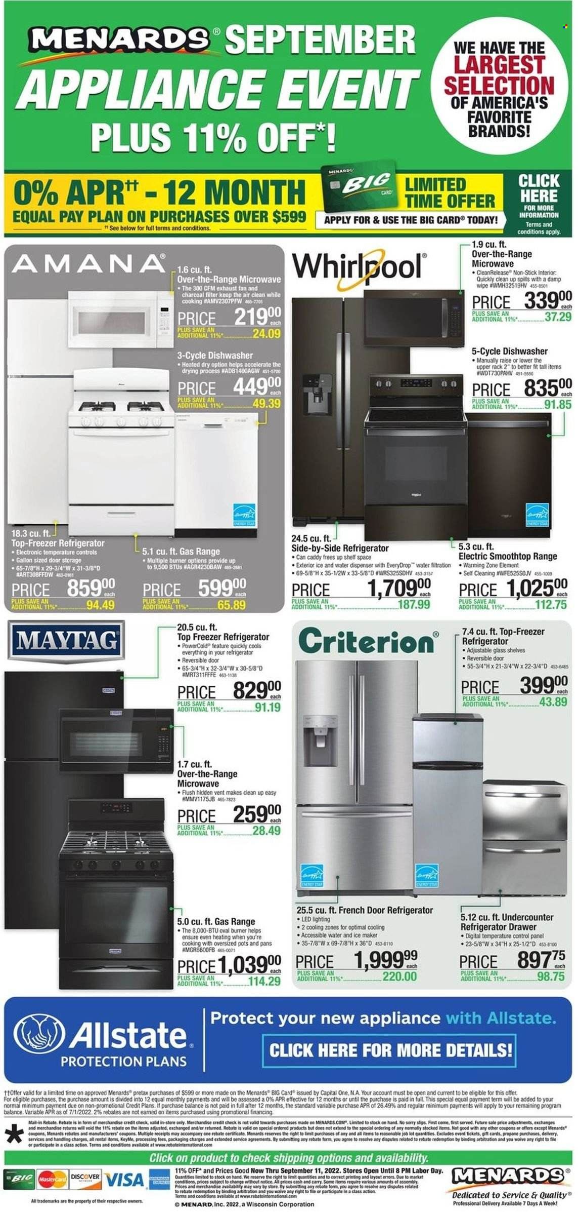 Menards Weekly Ad Flyer Specials August 31 to September 11, 2022