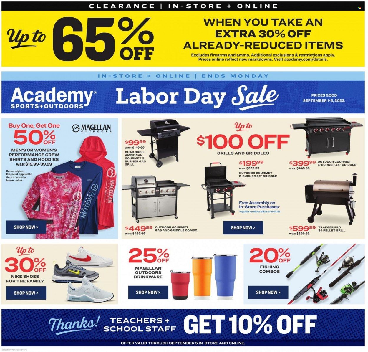 Academy Sports + Outdoors Weekly Ad Flyer Specials September 1 to September 5, 2022