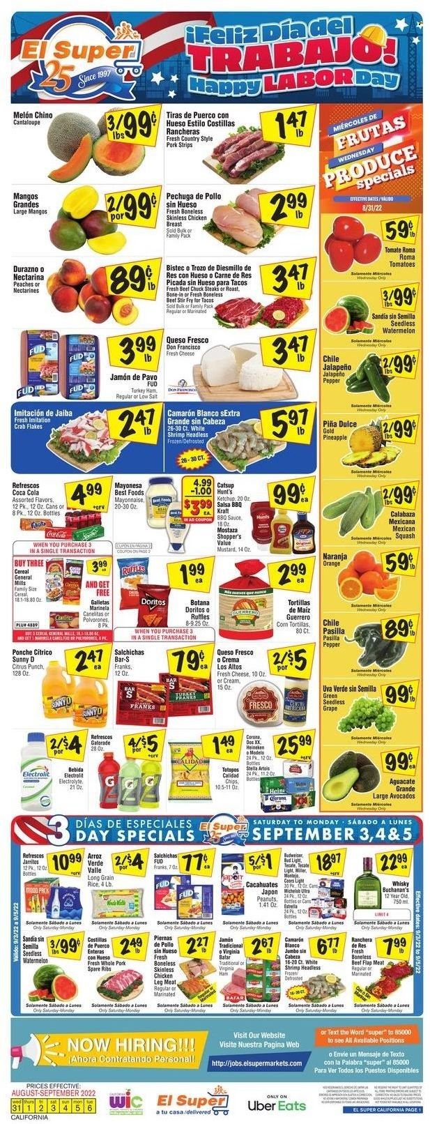 El Super (CA, NM, NV, TX) Weekly Ad Flyer Specials August 31 to September 6, 2022