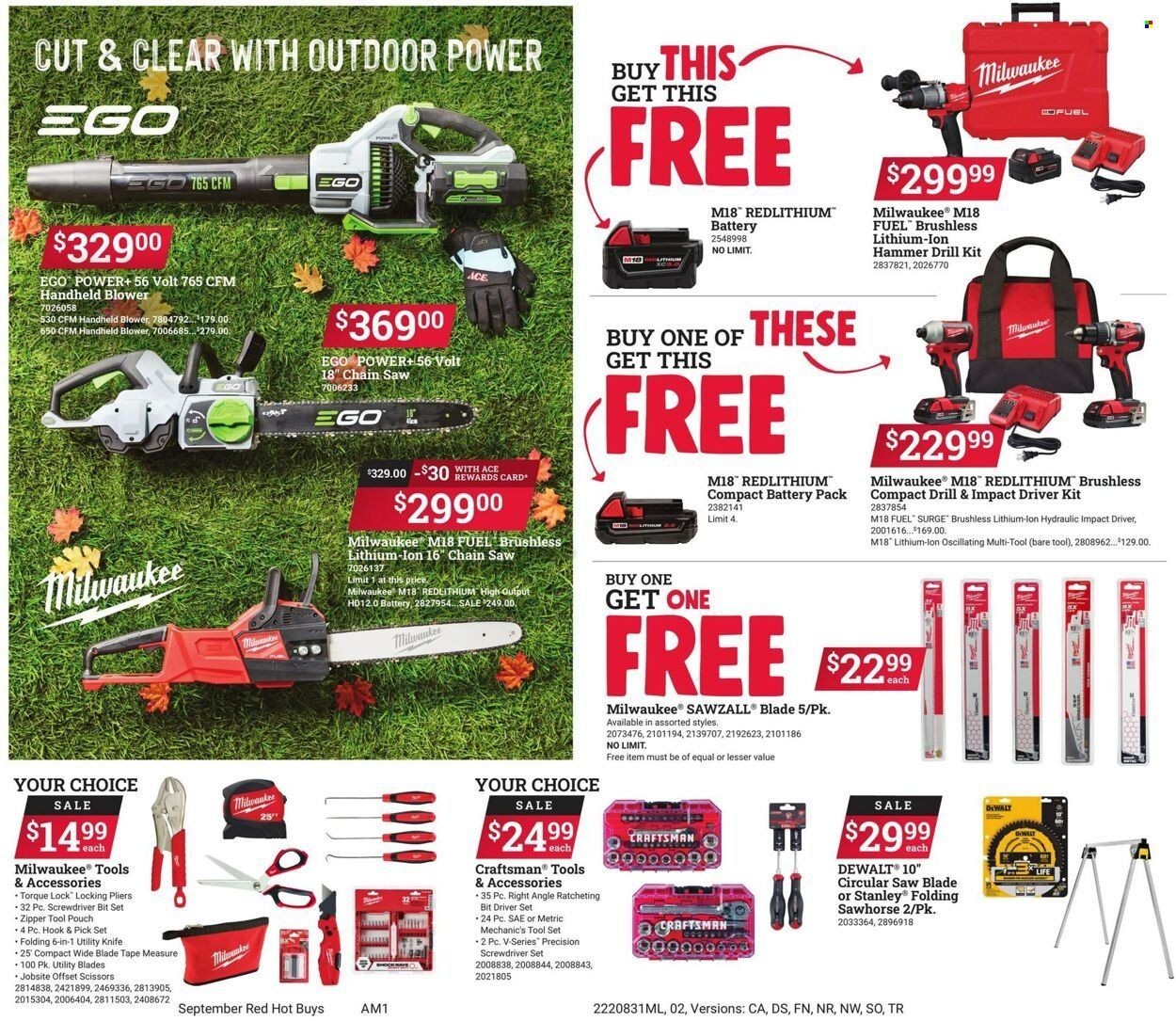 ACE Hardware Weekly Ad Flyer Specials August 31 to September 30, 2022