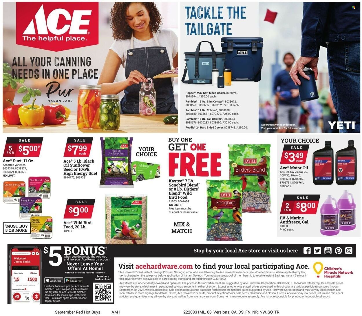 ACE Hardware Weekly Ad Flyer Specials August 31 to September 30, 2022