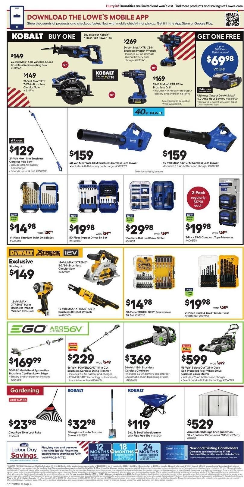 Lowe's Weekly Ad Flyer Specials September 1 to September 7, 2022