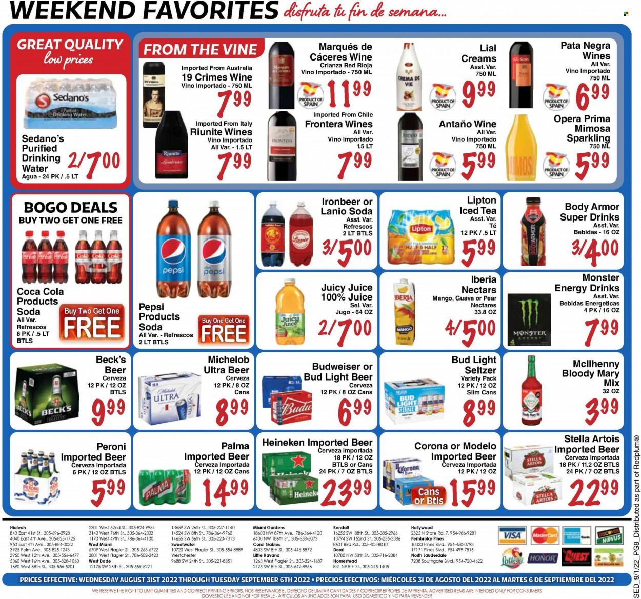 Sedano's (FL) Weekly Ad Flyer Specials August 31 to September 6, 2022