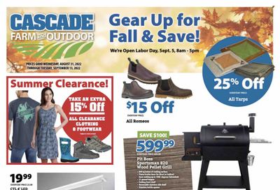 Cascade Farm And Outdoor (OR, WA) Weekly Ad Flyer Specials August 31 to September 13, 2022
