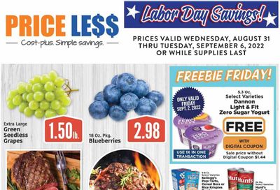Price Less Foods Weekly Ad Flyer Specials August 31 to September 6, 2022