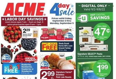 ACME (DE, NJ, NY, PA) Weekly Ad Flyer Specials September 2 to September 8, 2022