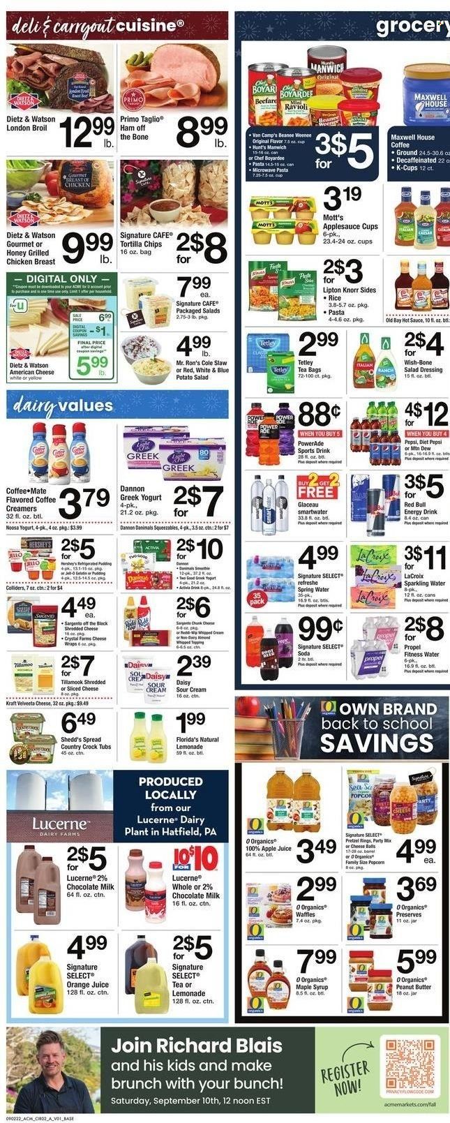 ACME (DE, NJ, NY, PA) Weekly Ad Flyer Specials September 2 to September 8, 2022