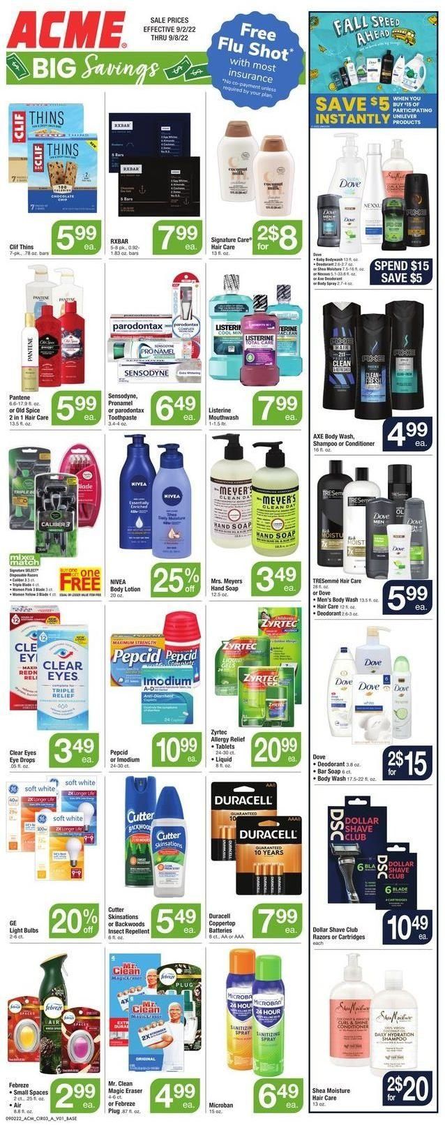 ACME (DE, NJ, NY, PA) Weekly Ad Flyer Specials September 2 to September 8, 2022