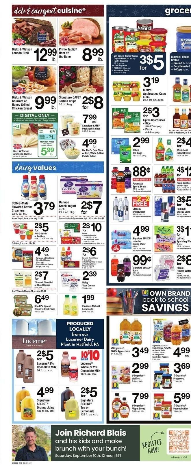 Safeway (MD, VA) Weekly Ad Flyer Specials September 2 to September 8, 2022