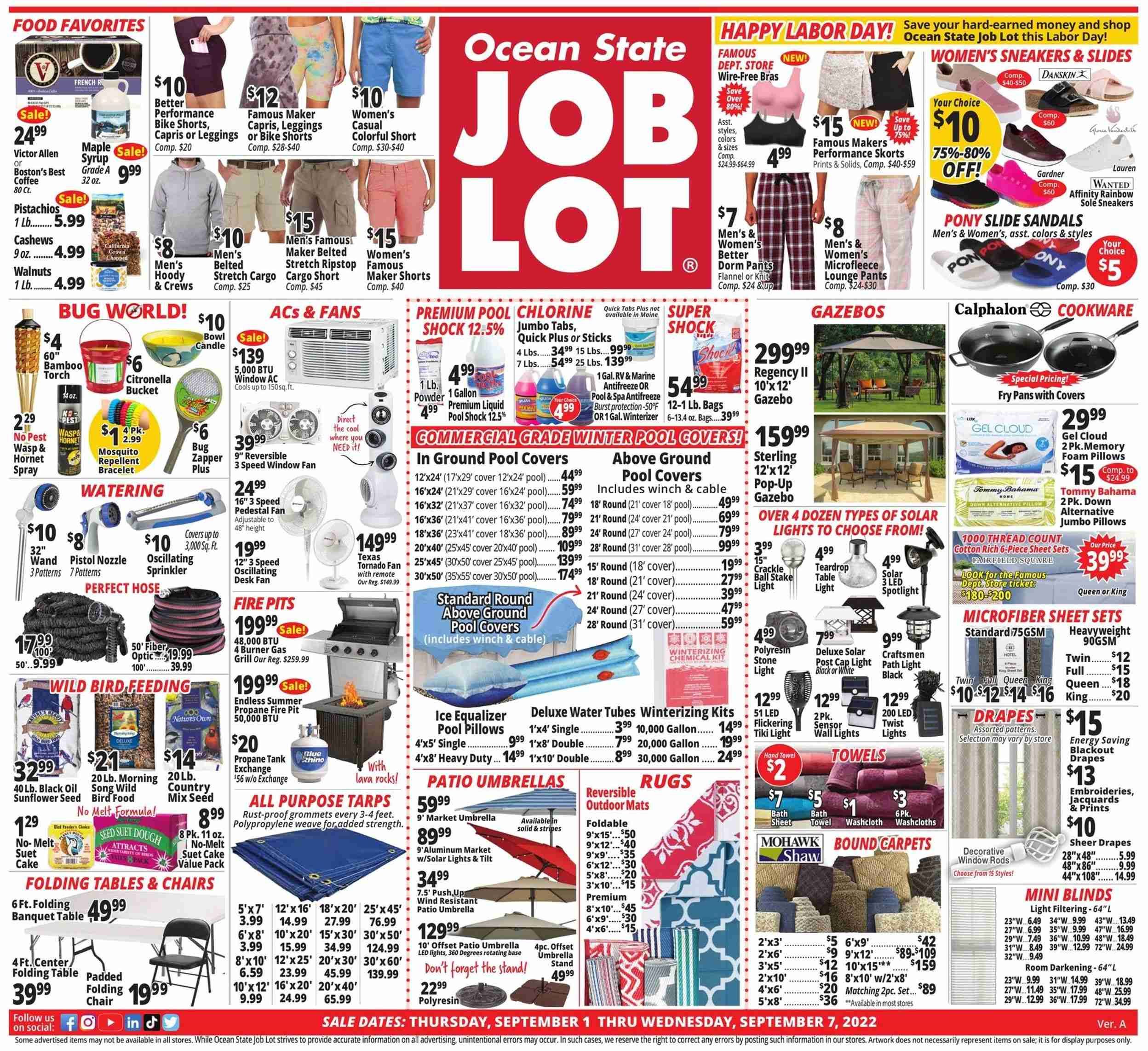 Ocean State Job Lot (CT, MA, ME, NH, NY, RI, VT) Weekly Ad Flyer Specials September 1 to September 7, 2022
