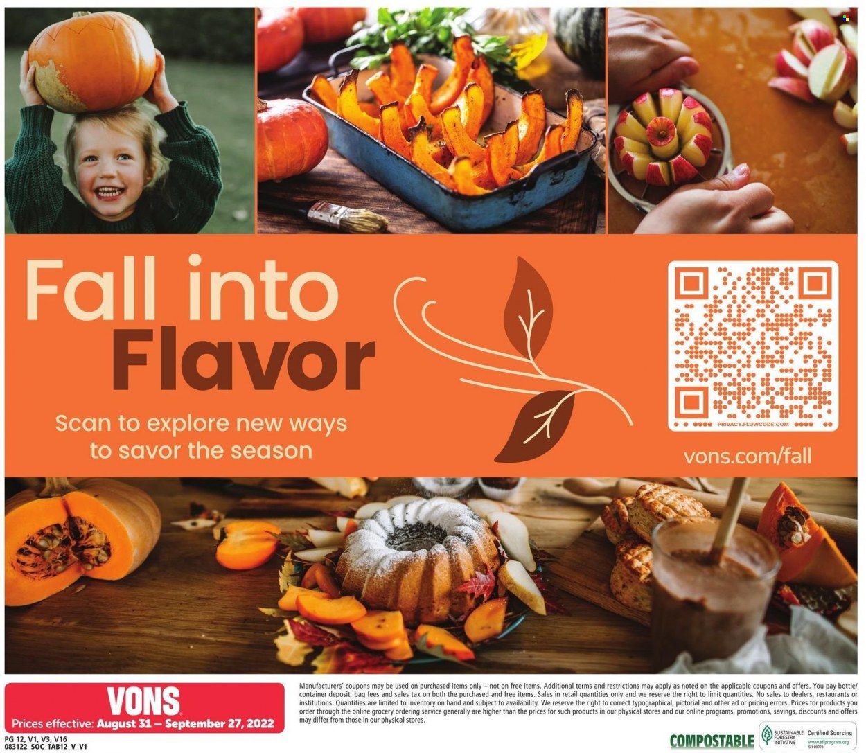 Vons (CA) Weekly Ad Flyer Specials August 31 to October 27, 2022