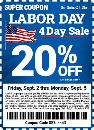 Harbor Freight Weekly Ad Flyer Specials September 2 to September 5, 2022