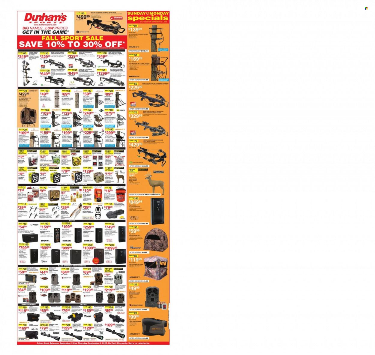 Dunham's Sports (MI) Weekly Ad Flyer Specials September 3 to September 8, 2022
