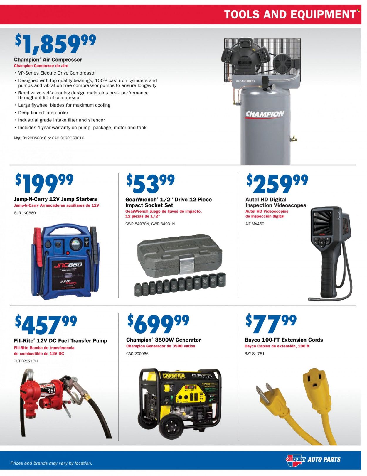 Carquest Weekly Ad Flyer Specials August 25 to October 5, 2022