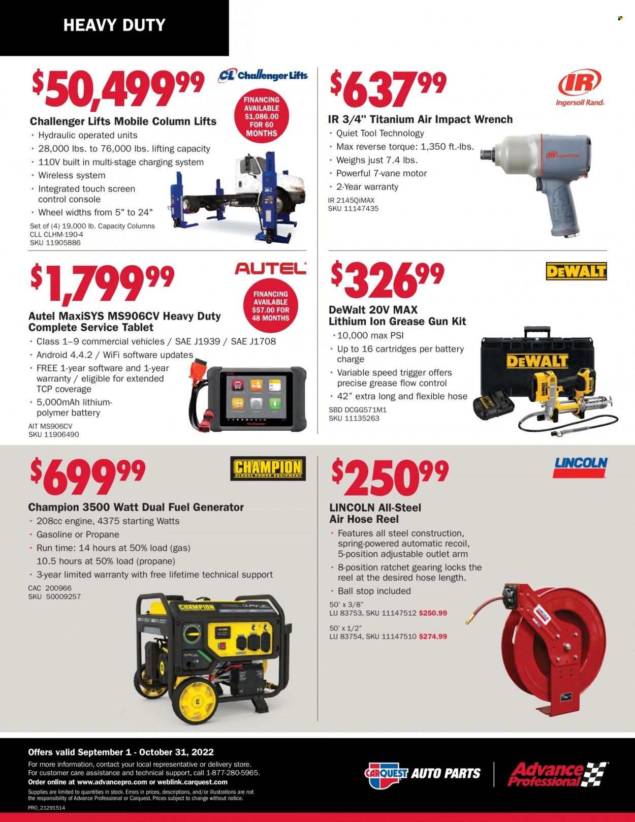 Carquest Weekly Ad Flyer Specials September 1 to October 31, 2022