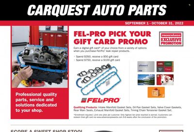 Carquest Weekly Ad Flyer Specials September 1 to October 31, 2022
