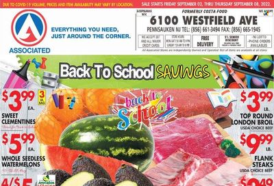 Associated Supermarkets (NY) Weekly Ad Flyer Specials September 2 to September 8, 2022