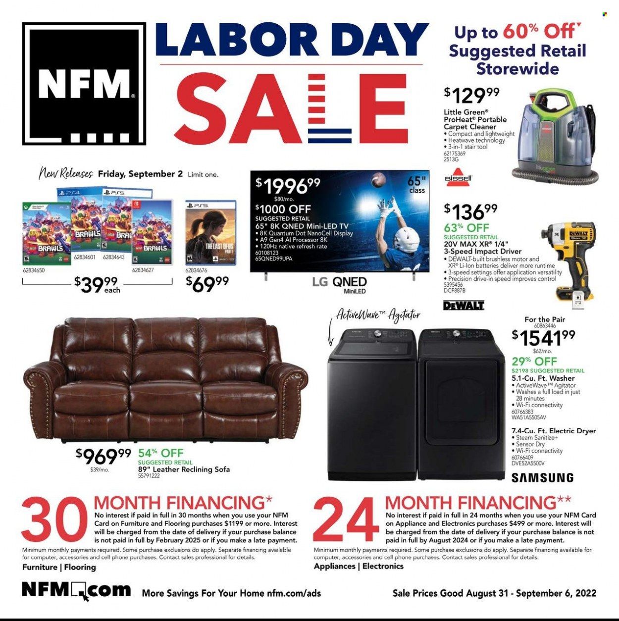 Nebraska Furniture Mart (IA, KS, NE, TX) Weekly Ad Flyer Specials August 31 to September 6, 2022