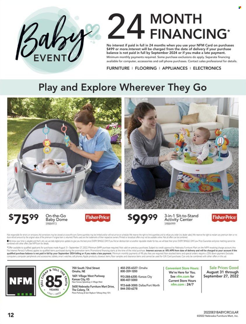 Nebraska Furniture Mart (IA, KS, NE, TX) Weekly Ad Flyer Specials August 31 to September 27, 2022