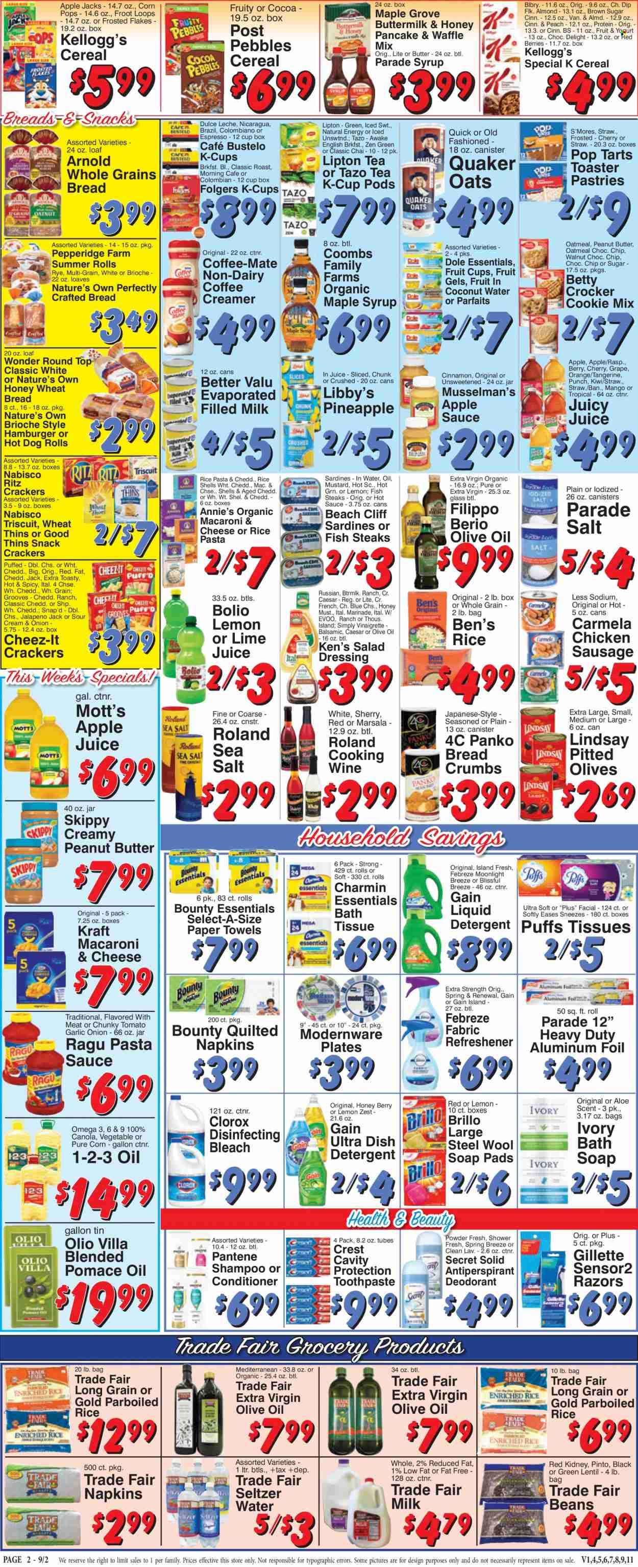 Trade Fair Supermarket (NY) Weekly Ad Flyer Specials September 2 to September 8, 2022