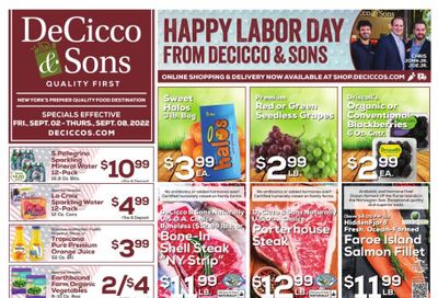 DeCicco & Sons (NY) Weekly Ad Flyer Specials September 2 to September 8, 2022