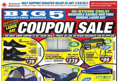 Big 5 (AZ, CA, CO, ID, NM, OR, UT, WA) Weekly Ad Flyer Specials September 2 to September 5, 2022