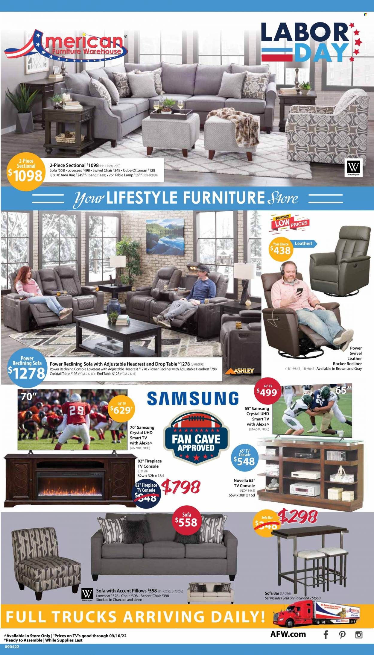 American Furniture Warehouse (AZ, CO, TX) Weekly Ad Flyer Specials September 4 to September 10, 2022