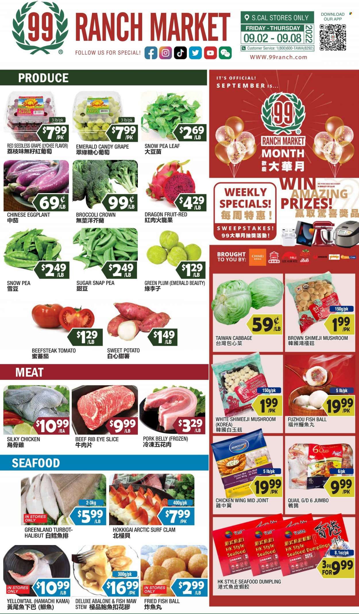 99 Ranch Market (40, CA) Weekly Ad Flyer Specials September 2 to September 8, 2022