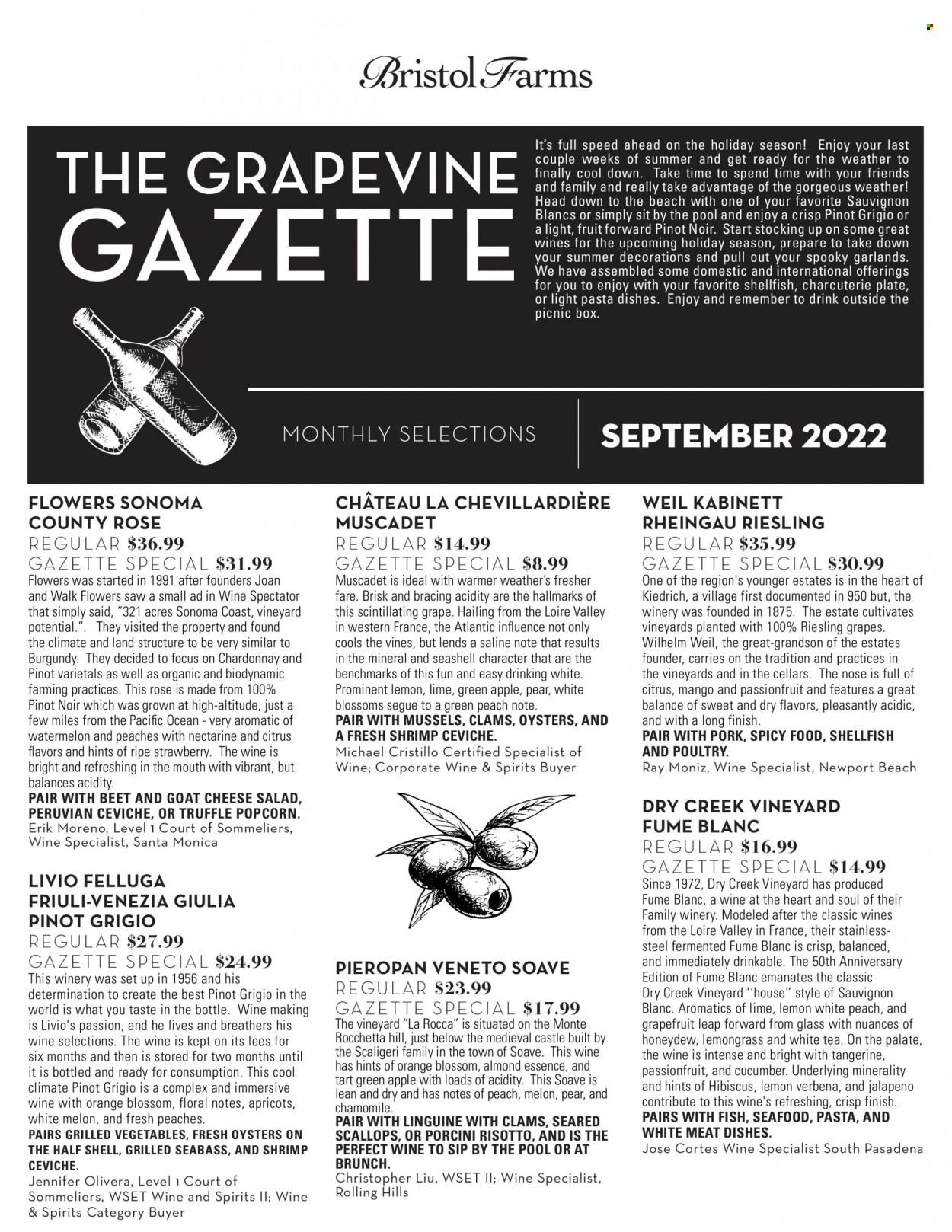 Bristol Farms (CA) Weekly Ad Flyer Specials August 31 to September 30, 2022