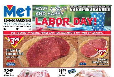 Met Foodmarkets Weekly Ad Flyer Specials September 4 to September 10, 2022