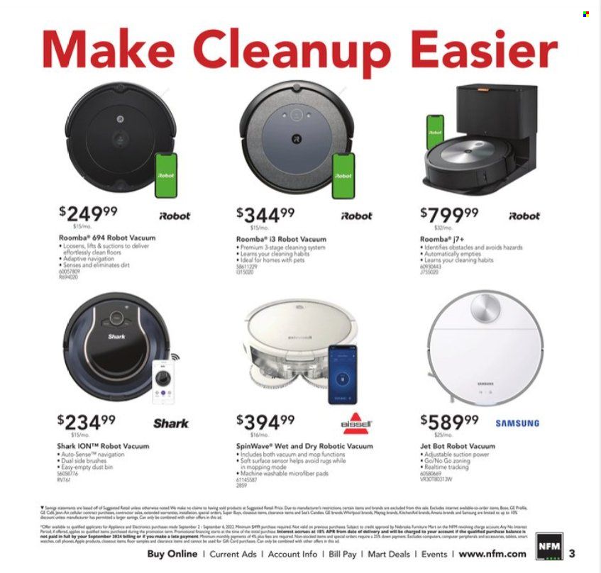 Nebraska Furniture Mart (IA, KS, NE, TX) Weekly Ad Flyer Specials September 2 to September 6, 2022