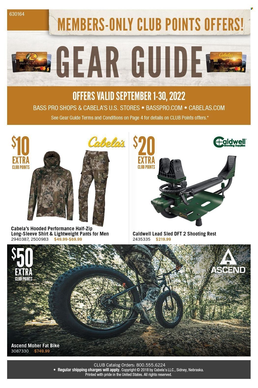 Cabela's Weekly Ad Flyer Specials September 1 to September 30, 2022