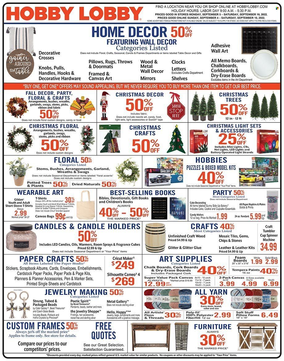 Hobby Lobby Weekly Ad Flyer Specials September 4 to September 10, 2022