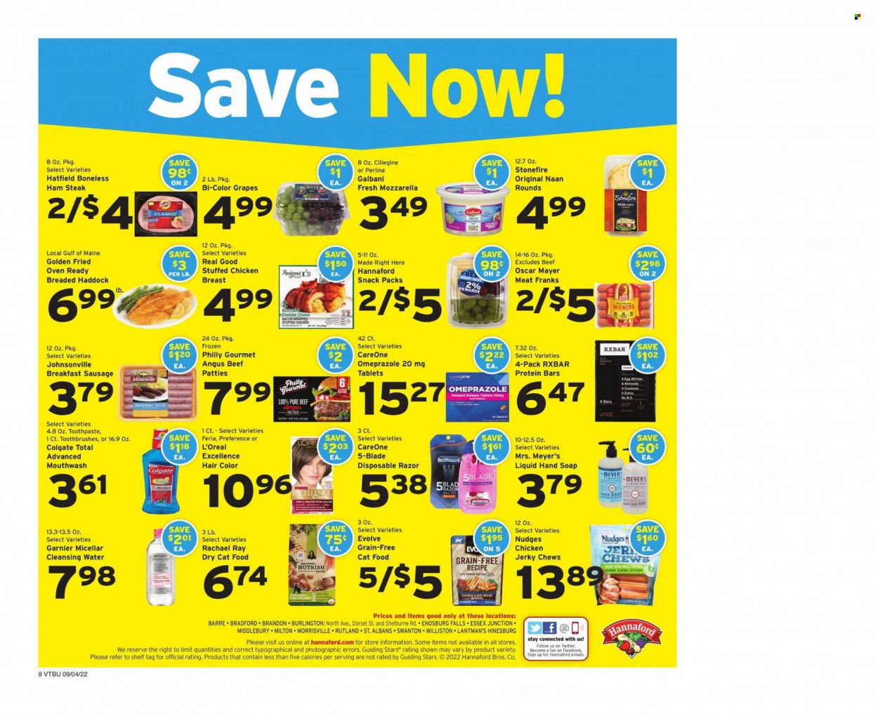 Hannaford (VT) Weekly Ad Flyer Specials September 4 to September 10, 2022