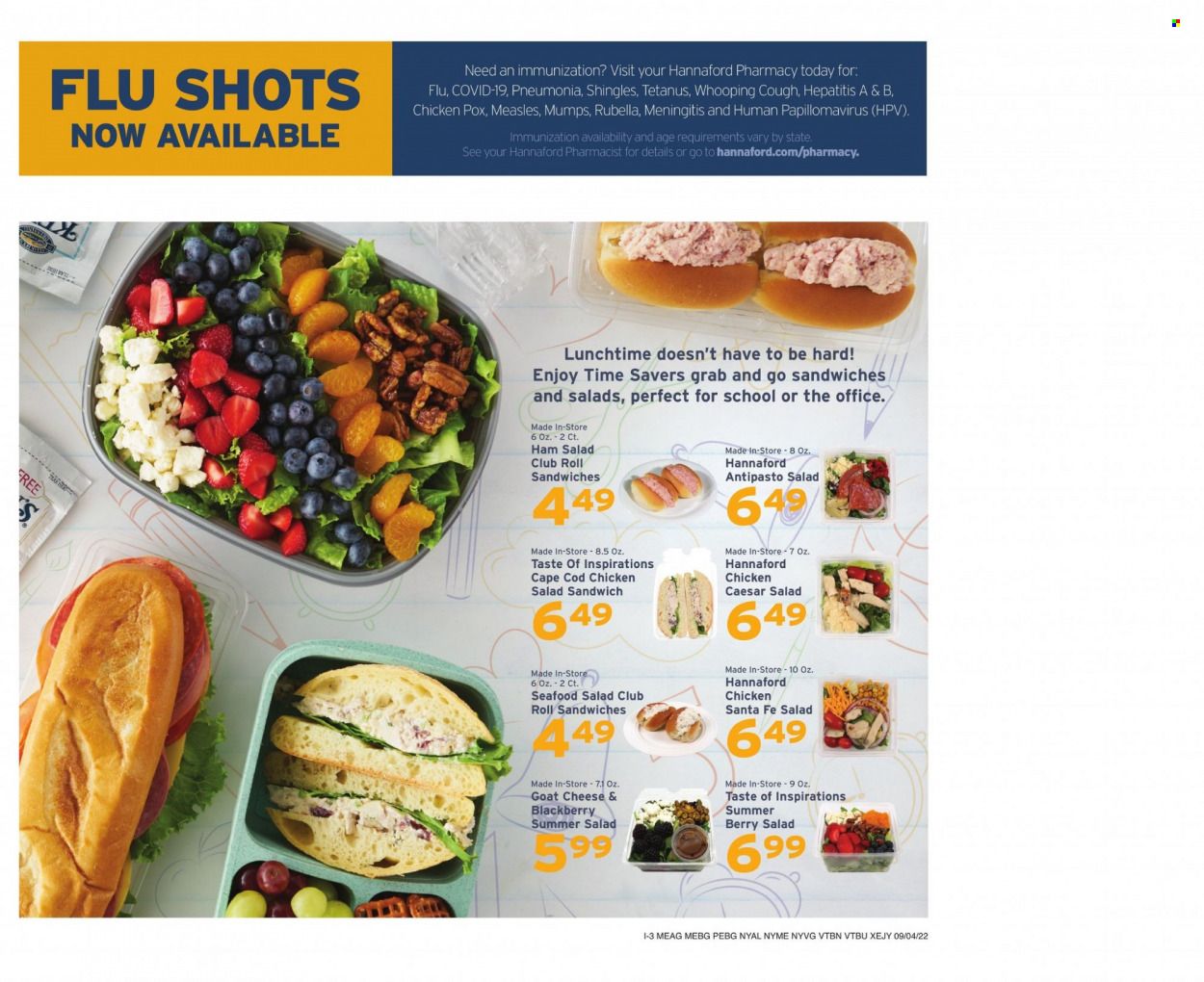 Hannaford (VT) Weekly Ad Flyer Specials September 4 to September 10, 2022
