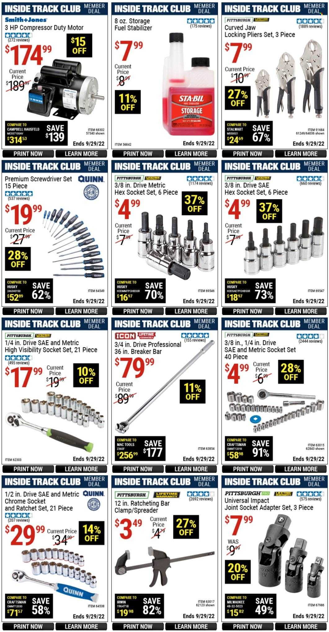 Harbor Freight Weekly Ad Flyer Specials September 4 to September 29, 2022