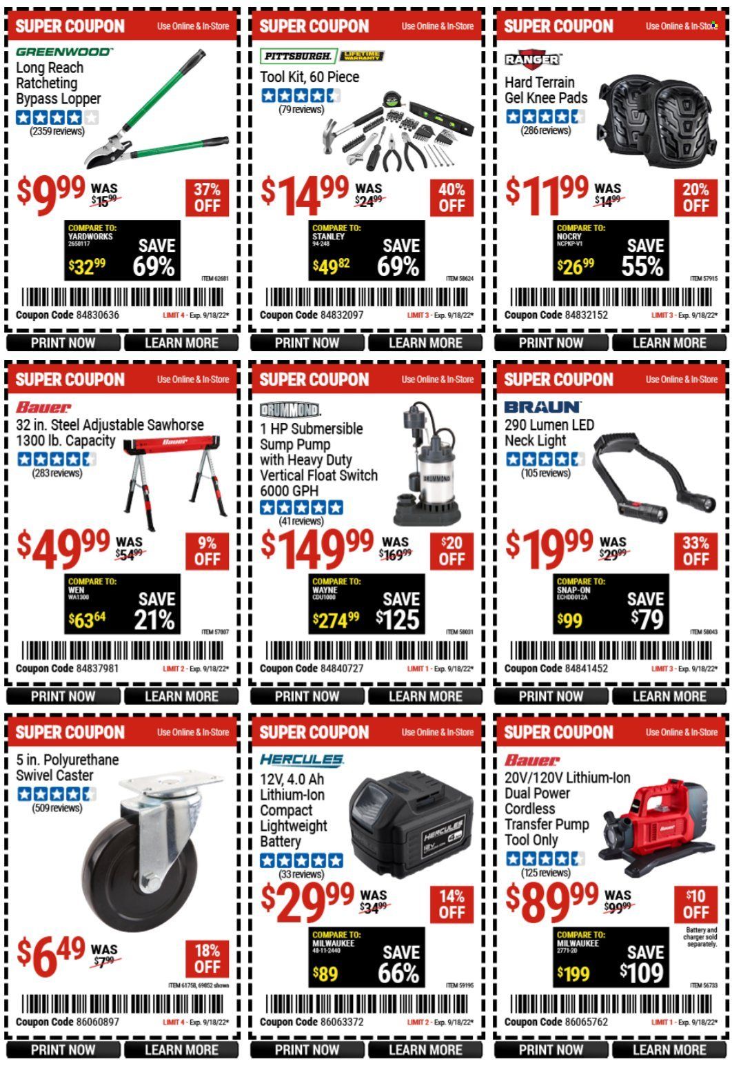 Harbor Freight Weekly Ad Flyer Specials September 5 to September 18, 2022