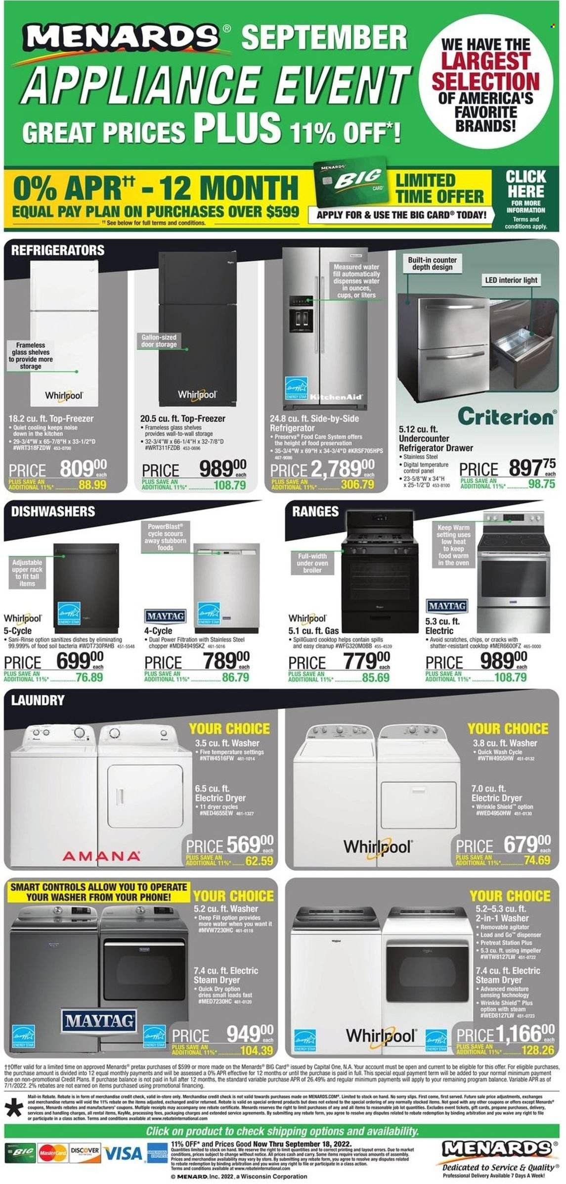 Menards Weekly Ad Flyer Specials September 7 to September 18, 2022