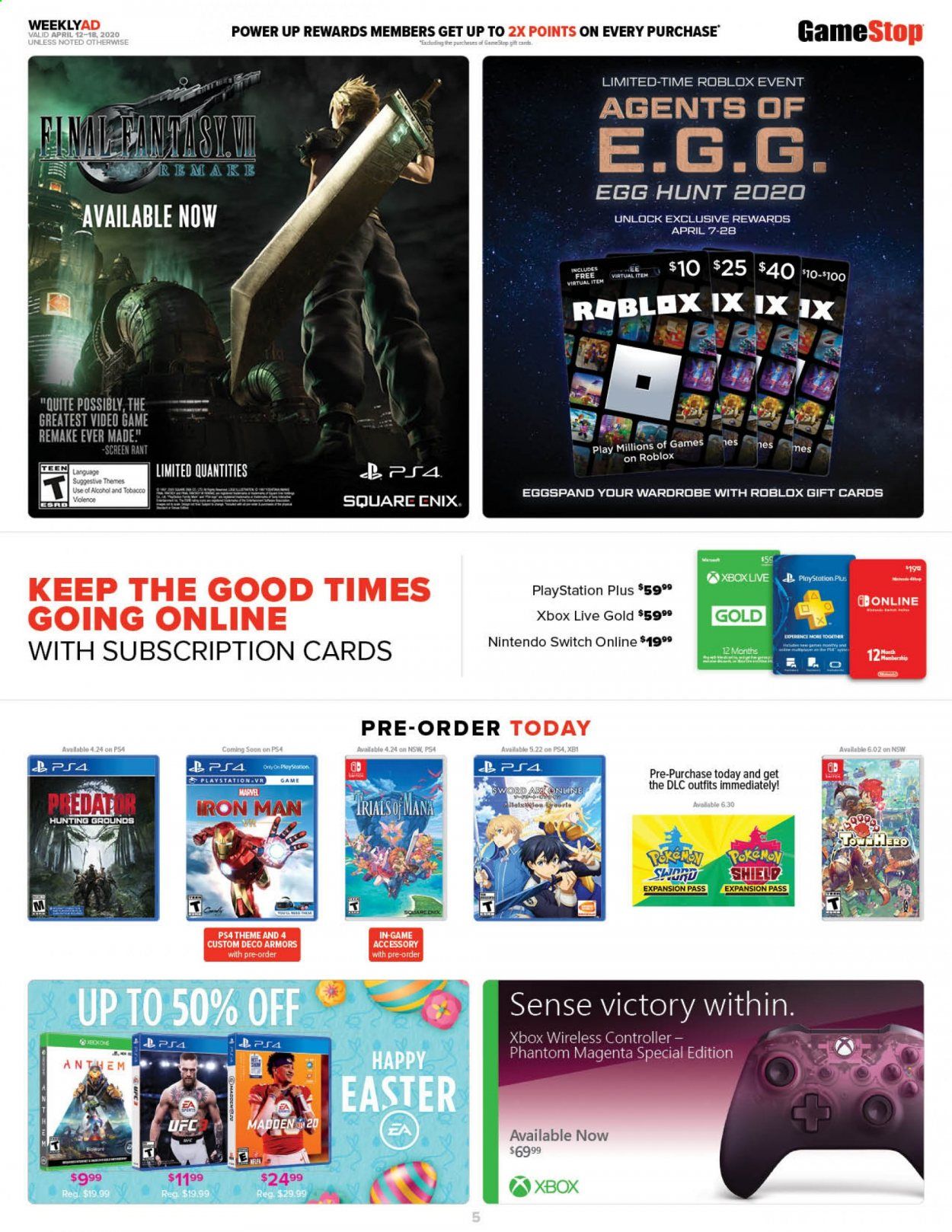 GameStop Weekly Ad & Flyer April 12 to 18