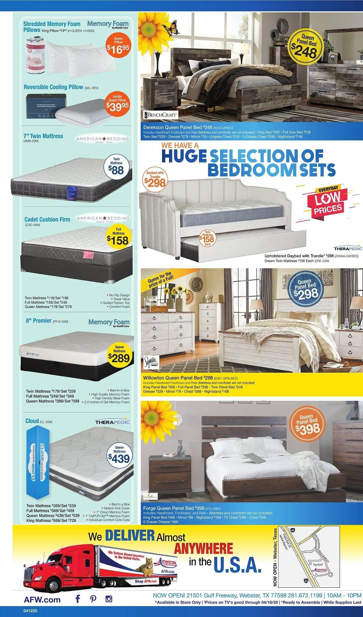 American Furniture Warehouse Weekly Ad & Flyer April 12 to 18