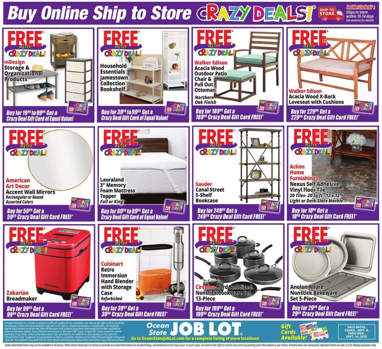Ocean State Job Lot (CT, MA, ME, NH, NJ, NY, RI, VT) Weekly Ad Flyer Specials September 8 to September 14, 2022