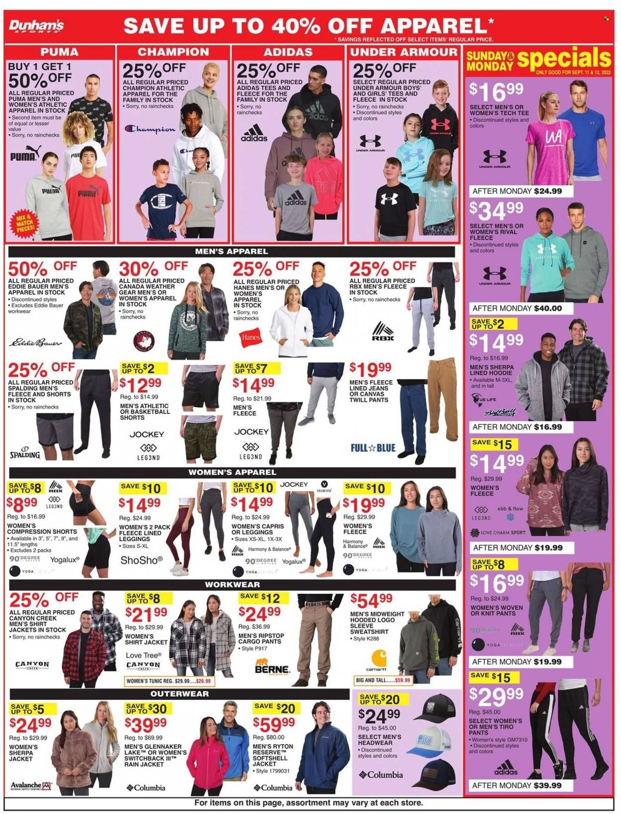Dunham's Sports (MI, PA, WI) Weekly Ad Flyer Specials September 10 to September 15, 2022