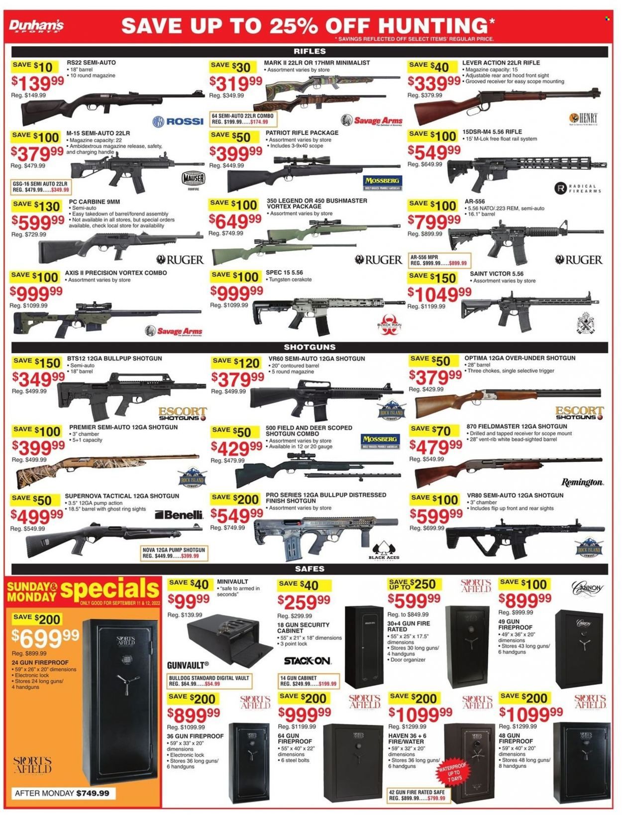 Dunham's Sports Weekly Ad Flyer Specials September 10 to September 15, 2022