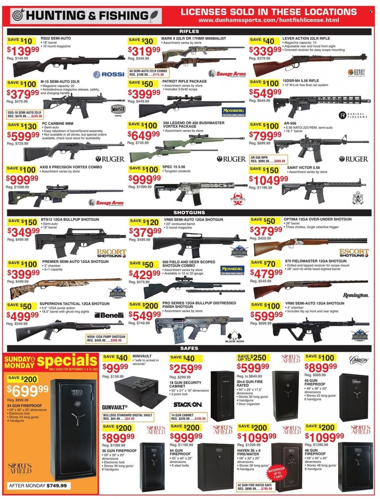 Dunham's Sports (MI) Weekly Ad Flyer Specials September 10 to September 15, 2022