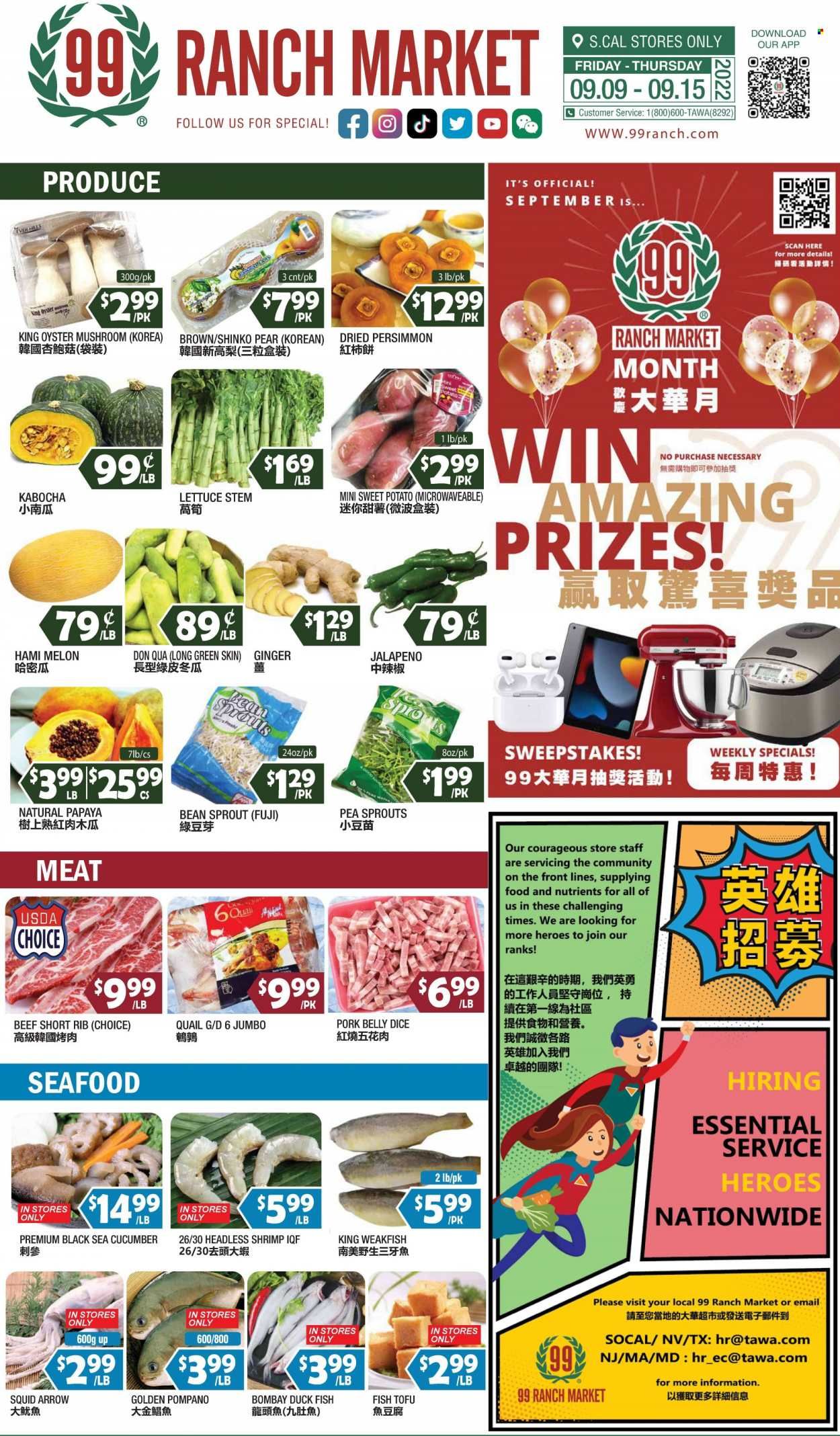 99 Ranch Market (40, CA) Weekly Ad Flyer Specials September 9 to September 15, 2022