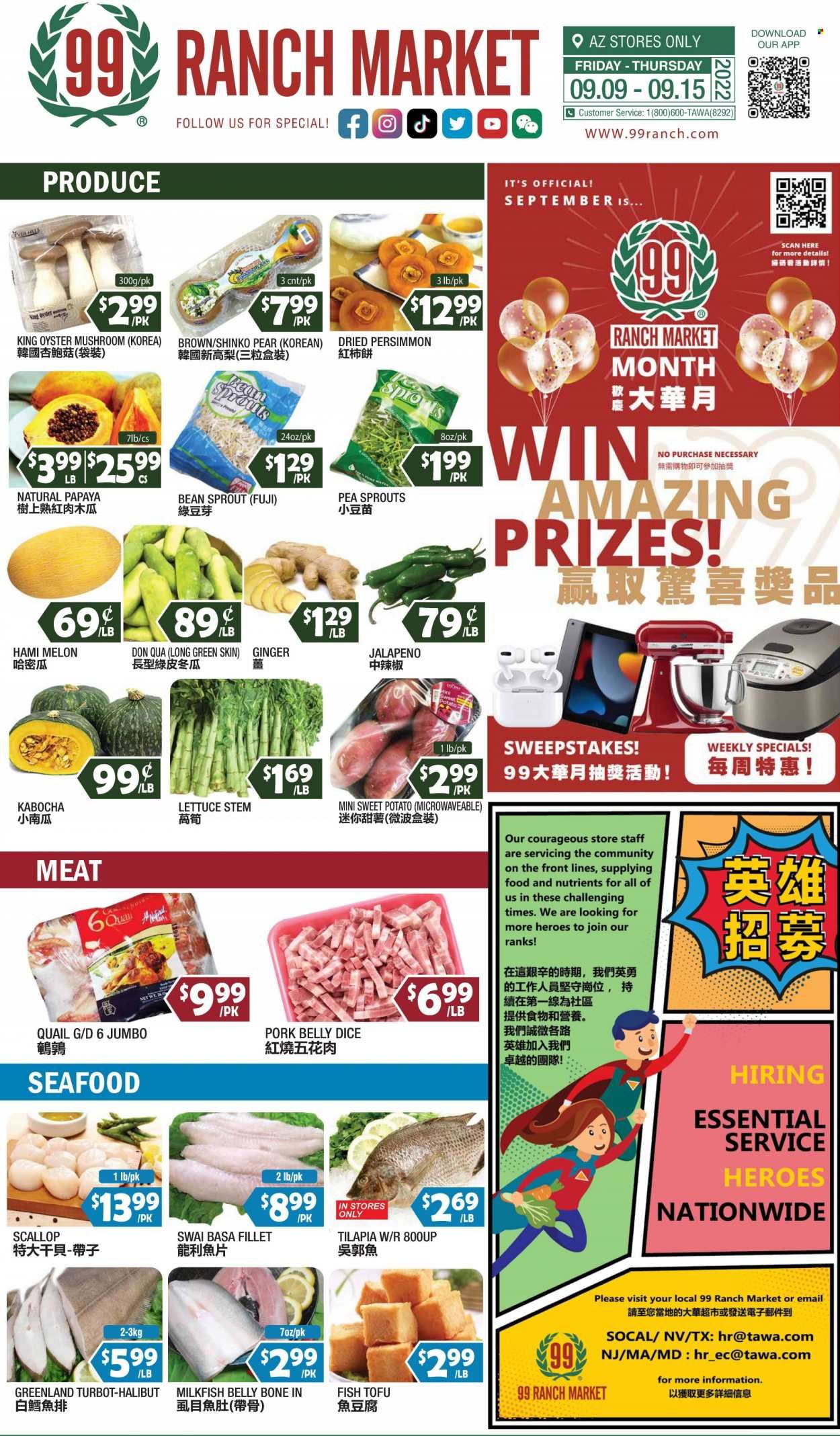 99 Ranch Market (19) Weekly Ad Flyer Specials September 9 to September 15, 2022