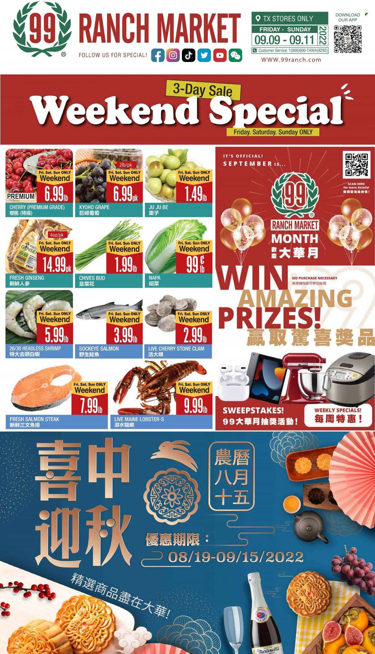 99 Ranch Market (TX) Weekly Ad Flyer Specials September 9 to September 15, 2022